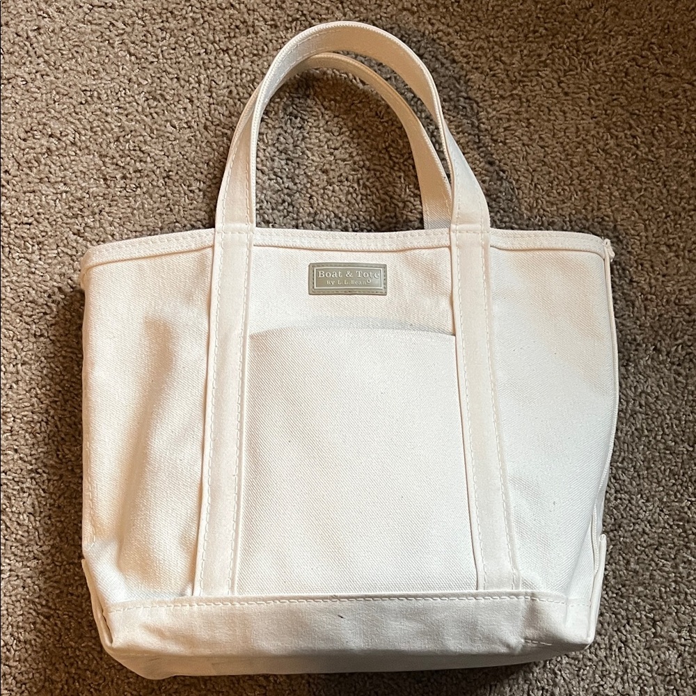 LL Bean Boat & Tote Women's Cream Canvas Bag